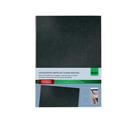 Sigel Protège-menus SM115 – Similicuir aspect lin noir, cordon élastique, 17,5 x 24,5 x 1,2 cm