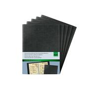 SIGEL SM135 Lot de 5 Protège-menus avec reliure à vis, 18 x 24,5 x 1,5 cm, similicuir aspect lin, noir