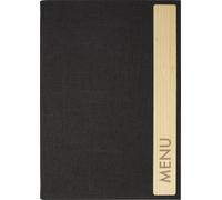 SIGEL Protège-menu SM220 Bamboo A4 – 2 pochettes 4 vues (8 feuilles), reliure élastique