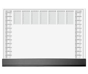 SIGEL Sous-main papier 2026/2027 A2 | H6365, design office, avec bande de protection, noir et blanc, 40 feuilles