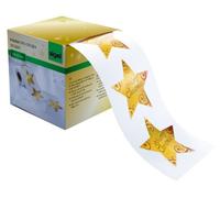 SIGEL Stickers de Noël en rouleau 4,70 x 4,70 cm | CS112, rouleau de 200 autocollants, étoiles dorées