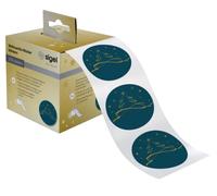 SIGEL Stickers Noël CS124 en rouleau – 200 stickers, 4,7×4,7 cm – Christmas Tree bleu pétrole/jaune