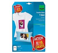 SIGEL T1156 Film de transfert T-Shirt clair "Hot Deal", A4, 6 feuilles + 6 freuilles gratuit