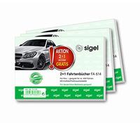 SIGEL T1179 Lot de 3 carnets de voyage pour voiture (3 x FA614 : A6 paysage, 80 pages) - Pour l'Allemagne et l'Autriche, reconnu par l'administration fiscale, en papier durable