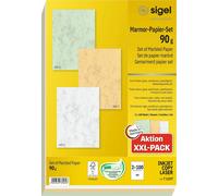 SIGEL T1227 Kit de papier marbré brun sable, vert pastel, gris - 90 g/m² - A4 - 300 feuilles