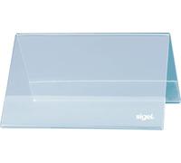 SIGEL TA138 Présentoir de table, 9,5 x 4,2 cm, forme de toit, présentation des deux côtés, transparent, plastique dur