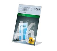 Sigel TA214 TA214 Présentoir de table en forme de L Utilisation pour format de papier: DIN A6 transparent 1 pc(s)