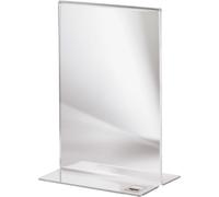 SIGEL TA222 Présentoir de table, DIN A5 (148x210 mm), vertical, présentation des deux côtés, transparent, acrylique