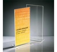 SIGEL Ta224 Lot de 10 Présentoirs Verticals de Table, 10,5 X 21,2 X 6,5 cm, Résistance Permanente aux Uv, Acrylique Transparent