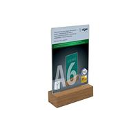 Sigel Présentoir de table TA252 pour format DIN A6 transparent bois 1 pièce