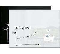 Sigel Tableau magnétique en verre Artverum 120x90 cm Tableau magnétique Tableau blanc Memo Board, Couleur:Blanc
