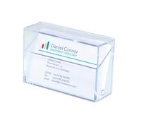 SIGEL VA110 Business Card Box, for up to 100 cards (max. 8,6 x 5,6 cm), clear