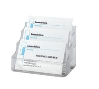 SIGEL VA130 Business Card Holder, 3 compartments, for up to 210 cards, clear