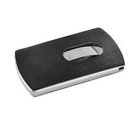 SIGEL Vz121 Étui pour Carte de Visite "Snap", Jusqu'à 12 Cartes, 9,1 X 5,7 cm, Noir/Inox