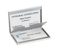 SIGEL Vz136 Étui pour Carte de Visite "Twin", Jusqu'à 30 Cartes, 9,1 X 5,6 cm, Argent
