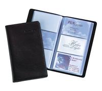 SIGEL VZ171 Porte-cartes de visite, aspect cuir, noir, mat, avec 20 pochettes transparentes