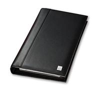 SIGEL Vz204 Porte-Cartes pour Carte de Visite "Torino", Jusqu'à 160 Cartes, 9 X 5,8 cm, Extensible, en Cuir, Noir