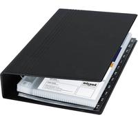 Sigel VZ300 Classeur à anneaux pour cartes de visite 200 cartes (l x H x P) 147 x 265 x 44 mm noir (mat) matière plastique