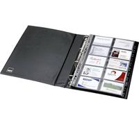 Sigel VZ301 VZ301 Classeur à anneaux pour cartes de visite 400 cartes (l x H x P) 270 x 325 x 53 mm noir (mat) matière plastique