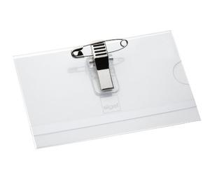 SIGEL Zb200 Lot de 50 Badges avec Pince Combinée + Bristol, 5,4 X 9 cm