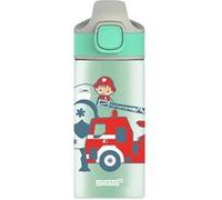 SIGG Gourde enfant Miracle Fireman – Aluminium, avec paille, étanche, Sans BPA – 0,4 L Bleu clair