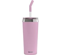 Sigg - Gobelet Isotherme Avec Paille en Verre Durable - Travel Mug Helia Lingonberry - Avec Brosse De Nettoyage - Étanche - Sans BPA - En Acier Inoxydable 18/8 - Yoga & Sport en Salle - Rose - 0,6L