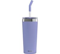 Sigg - Gobelet Isotherme Avec Paille en Verre Durable - Travel Mug Helia Peaceful Blue - Avec Brosse De Nettoyage - Étanche - Sans BPA - En Acier Inox 18/8 - Yoga & Sport en Salle - Bleu Clair - 0,6L