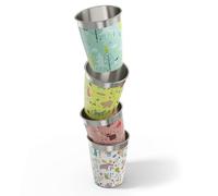Sigg - Gobelets pour Enfants Wildlife - Léger - Passe au Lave-Vaisselle - Sans BPA - Sans Plastique - Acier Inoxydable - Idéal pour les Anniversaires et les Pique-Niques - Couleurs Pastel - 4 x 0,35L