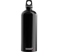 Sigg - Gourde Aluminium - Traveller Black - Certifiée Neutre En CO2 - Convient Aux Boissons Gazeuses - Étanche & Légère - Sans BPA - Pour Sport, Camping, Randonnée - Noir - 1L