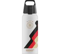 SIGG - Gourde Aluminium - WMB Pathfinder DFB Team - Certifiée Neutre En CO2 - Convient Aux Boissons Gazeuses - Étanche & Légère - Sans BPA - Gourde Foot, Sport, Camping, Randonnée - Blanc - 1L