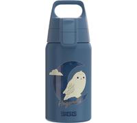 SIGG Gourde en acier inoxydable pour enfants - Shield One Hedwig 0,5 l - Convient pour les boissons gazeuses - Légère - Sans BPA - Pour le sport et l'école - Aluminium et blanc avec motif Hedwig - 0,5