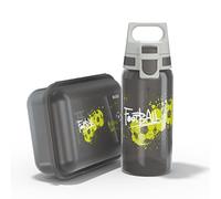 Sigg - Gourde Enfant 0,5L & Lunch Box 1L Viva - Set Football Tag - Poids Plume - Lavable Au Lave-Vaisselle - Sans BPA - Idéal Pour L'Ecole - Gris