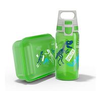 Sigg - Gourde Enfant 0,5L & Lunch Box 1L Viva - Set Jurassica - Poids Plume - Lavable Au Lave-Vaisselle - Sans BPA - Idéal Pour L'Ecole - Vert