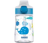 Sigg - Gourde Enfant avec Paille En Tritan - Miracle Ocean - Étanche - Passe au Lave-Vaisselle & Micro-ondes - Résiste aux Chocs - Sans BPA - Pour École & Sport - Bleu Motif Animaux Marins - 0,35L