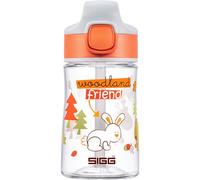 Sigg - Gourde Enfant avec Paille En Tritan - Miracle Woodland - Étanche - Passe au Lave-Vaisselle & Micro-ondes - Résiste aux Chocs - Sans BPA - Pour École & Sport - Orange Motif Forêt - 0,35L