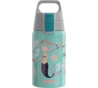 Sigg - Gourde Enfant En Acier Inoxydable - Shield One Atlantis - Pour l'École et le Sport - Convient Aux Boissons Gazeuses - Étanche & Légère - Sans BPA - Bleu Motif Sirène - 0,5L
