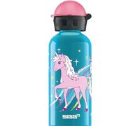 Sigg - Gourde Enfant En Aluminium - KBT Bella Unicorn - Pour l'École et le Sport - Étanche & Légère - Sans BPA - Certifiée Neutre En CO2 - Bleu/Rose Motif Licorne - 0,4L