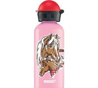 Sigg - Gourde Enfant En Aluminium - KBT Let's Run - Pour l'École et le Sport - Étanche & Légère - Sans BPA - Certifiée Neutre En CO2 - Rose Motif Chevaux - 0,4L