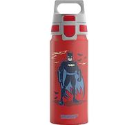 Sigg - Gourde Enfant En Aluminium - WMB ONE Batman (DC Comics) - Pour l'École et le Sport - Convient Aux Boissons Gazeuses - Étanche & Légère - Sans BPA - Certifiée Neutre En CO2 - Rouge - 0,6L