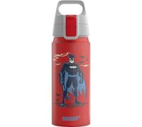 Sigg - Gourde Enfant En Aluminium - WMB ONE Batman (DC Comics) - Pour l'École et le Sport - Convient Aux Boissons Gazeuses - Étanche & Légère - Sans BPA - Certifiée Neutre En CO2 - Rouge - 0,6L