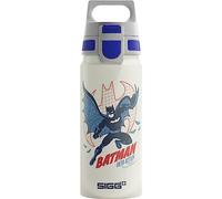 Sigg - Gourde Enfant En Aluminium - WMB ONE Batman (DC Comics) - Pour l'École et le Sport - Convient Aux Boissons Gazeuses - Étanche & Légère - Sans BPA - Certifiée Neutre En CO2 - Blanc - 0,6L