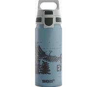 Sigg - Gourde Enfant En Aluminium - WMB ONE Brave Eagle - Pour l'École et le Sport - Convient Aux Boissons Gazeuses - Étanche & Légère - Sans BPA - Certifiée Neutre En CO2 - Bleu Clair - 0,6L