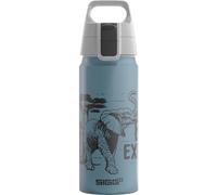 Sigg - Gourde Enfant En Aluminium - WMB ONE Brave Éléphant - Pour l'École et le Sport - Convient Aux Boissons Gazeuses - Étanche & Légère - Sans BPA - Certifiée Neutre En CO2 - Bleu - 0,6L