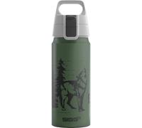 Sigg - Gourde Enfant En Aluminium - WMB ONE Brave Loup - Pour l'École et le Sport - Convient Aux Boissons Gazeuses - Étanche & Légère - Sans BPA - Certifiée Neutre En CO2 - Vert - 0,6L