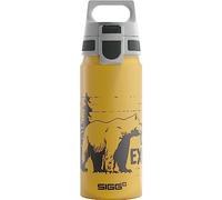 SIGG Gourde enfant aluminium WMB ONE Brave Bear – École & sport, étanche, sans BPA – Jaune 0,6L