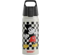 Sigg - Gourde Enfant En Aluminium - WMB ONE Mickey Retro - Pour l'École et le Sport - Convient Aux Boissons Gazeuses - Étanche & Légère - Sans BPA - Certifiée Neutre En CO2 - Noir & Blanc - 0,6L