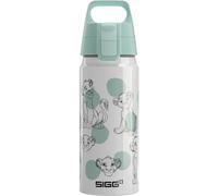 Sigg - Gourde Enfant En Aluminium - WMB ONE Simba & Nala - Pour l'École et le Sport - Convient Aux Boissons Gazeuses - Étanche & Légère - Sans BPA - Certifiée Neutre En CO2 - Noir & Vert - 0,6L