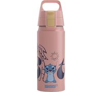 Sigg - Gourde Enfant En Aluminium - WMB ONE Stitch - Pour l'École et le Sport - Convient Aux Boissons Gazeuses - Étanche & Légère - Sans BPA - Certifiée Neutre En CO2 - Rose - 0,6L