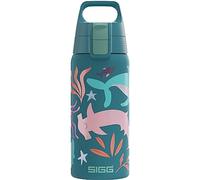 Sigg - Gourde Enfant Isotherme - Shield One Therm Blue World - Convient Aux Boissons Gazeuses - Étanche - Passe Au Lave Vaisselle - Pour l'École - Sans BPA - Acier Inoxydable - Bleu - Océan - 0,5L