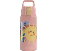 Sigg - Gourde Enfant Isotherme - Shield One Therm Sunshine - Convient Aux Boissons Gazeuses - Étanche - Passe Au Lave Vaisselle - Pour l'École - Sans BPA - Acier Inoxydable - Rose - Soleil - 0,5L